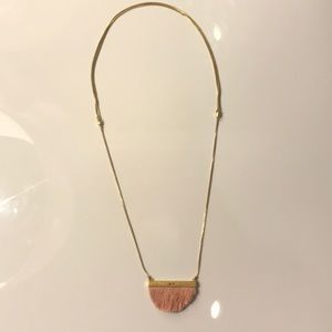 Madewell fringe necklace, light pink